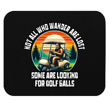 Discover Bigfoot Riding Golf Car Mouse Pads