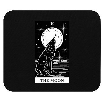 Discover Tarot Card The Moon Wolf Howling Mouse Pads