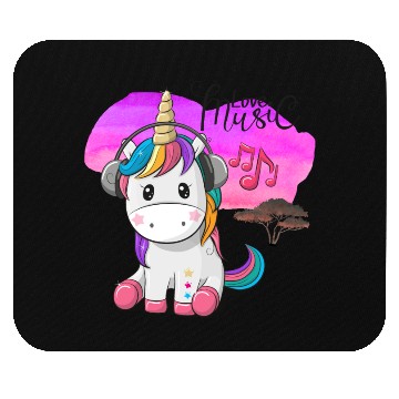 Discover Unicorn Using Headphone Listening To Music Mouse Pads