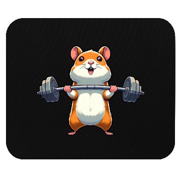 Discover Hamster Power Training: Cartoon-Style Dumbbell Mouse Pads