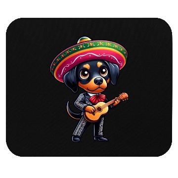 Discover Doberman as Mariachi Guitarist Cinco de Mayo Mouse Pads