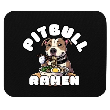 Discover Pitbull Eating Ramen Mouse Pads