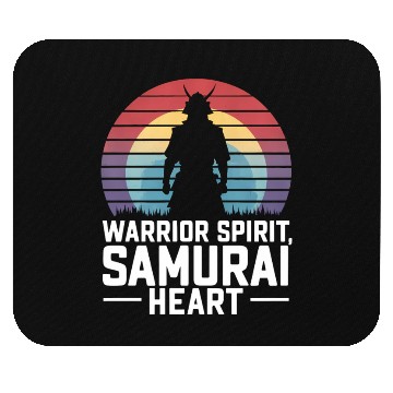 Discover Samurai On A Retro Sunset Mouse Pads