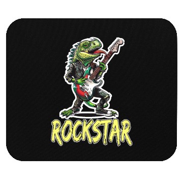 Discover Rockstar Reptile Musician with Electric Guitar Mouse Pads