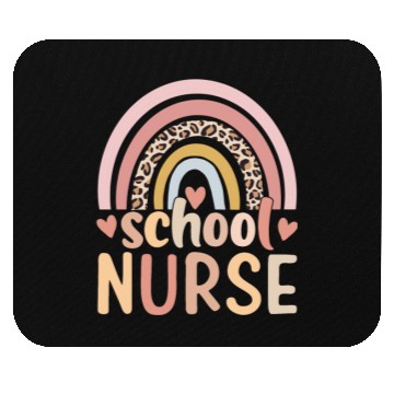Discover Rainbow Leopard Print School Nurse Back To School Mouse Pads