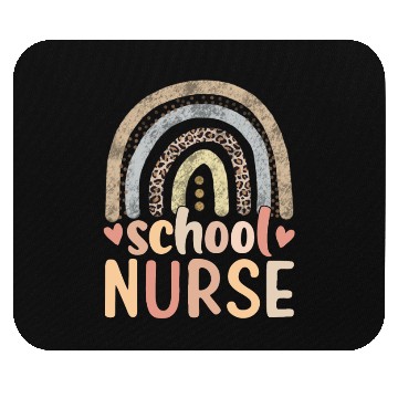 Discover Rainbow Leopard Print School Nurse Back To School Mouse Pads