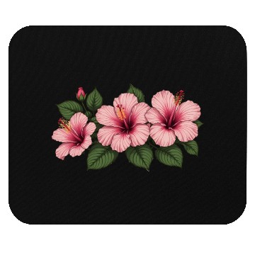 Discover Tropical pink hibiscus flowers Mouse Pads