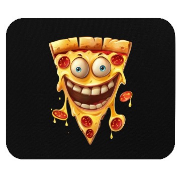 Discover Happy Pepperoni Pizza Slice Mouse Pads