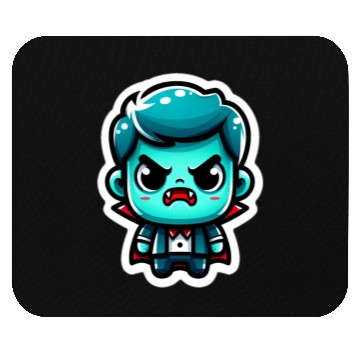 Discover Aquatic Fury: Angry Aqua Vampire Mouse Pads