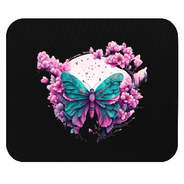 Discover Beautiful butterfly and flower Mouse Pads