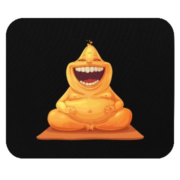 Discover Joyful Yellow Creature Embracing Laughter Mouse Pads