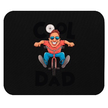 Discover Cool Funny Dad riding bicycle - Father's Day Mouse Pads