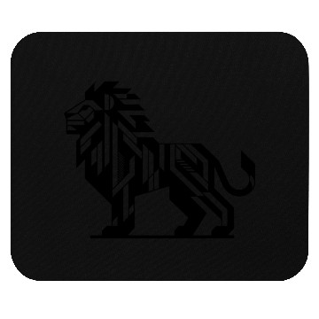 Discover Geometric Lion With Elegant Mane Mouse Pads