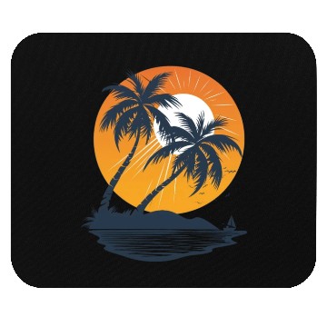 Discover Tropical Sunset Oasis Escape Mouse Pads