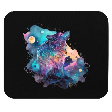 Discover Wolf Print, Cosmic Wolves, Animal Print, Cosmos Mouse Pads
