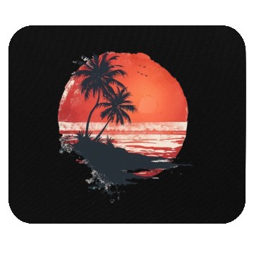 Discover Tropical Sunset Escape With Palm Trees Mouse Pads