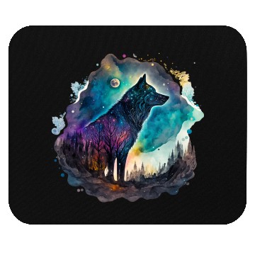 Discover Wolf Print, Cosmic Wolves, Animal Print, Cosmos Mouse Pads
