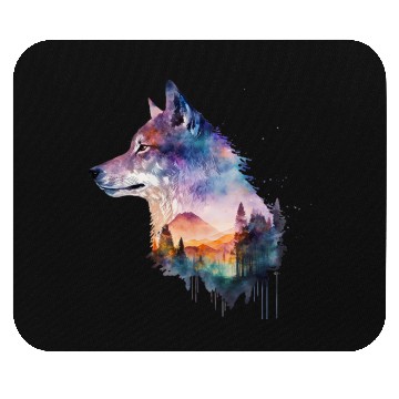 Discover Wolf Print, Cosmic Wolves, Animal Print, Cosmos Mouse Pads
