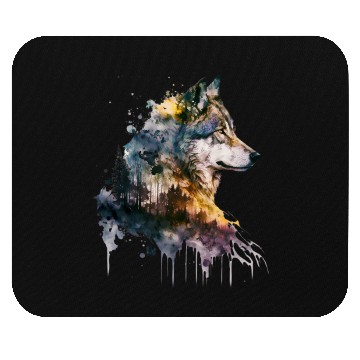 Discover Wolf Print, Cosmic Wolves, Animal Print, Cosmos Mouse Pads