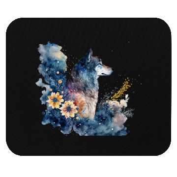 Discover Wolf Print, Cosmic Wolves, Animal Print, Cosmos Mouse Pads