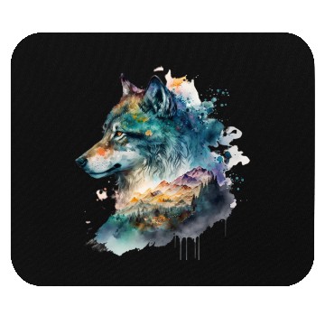 Discover Wolf Print, Cosmic Wolves, Animal Print, Cosmos Mouse Pads