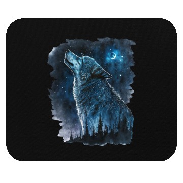 Discover Wolf Print, Cosmic Wolves, Animal Print, Cosmos Mouse Pads
