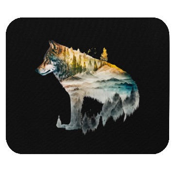 Discover Wolf Print, Cosmic Wolves, Animal Print, Cosmos Mouse Pads