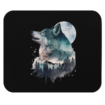Discover Wolf Print, Cosmic Wolves, Animal Print, Cosmos Mouse Pads