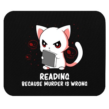 Discover Reading - Reading Cat - Dark Humor - Reading Book Mouse Pads