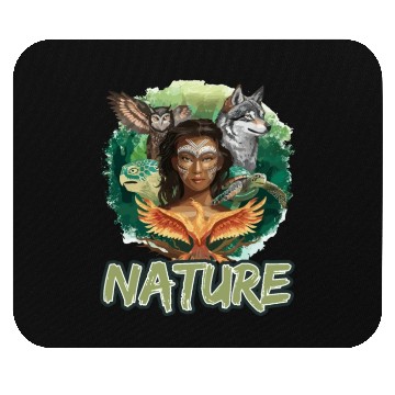 Discover Nature-Inspired Wolf Owl Turtle Phoenix Woman Mouse Pads