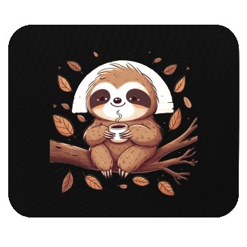 Discover Sloth Drinking Coffee Mouse Pads