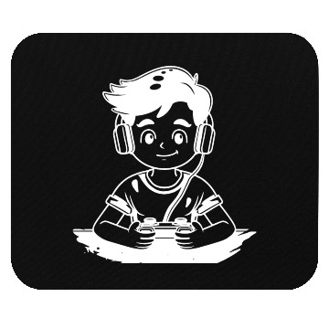 Discover Gaming Boy Sketch Mouse Pads