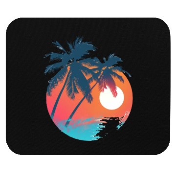 Discover Tropical Sunset Retreat With Soaring Birds Mouse Pads