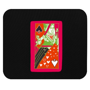 Discover Red Queen Of Spades Playing Card Mouse Pads