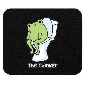 Discover The thinker, kawaii frog Mouse Pads