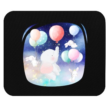 Discover Elephant And Rabbit Flying To Space Using Balloon Mouse Pads