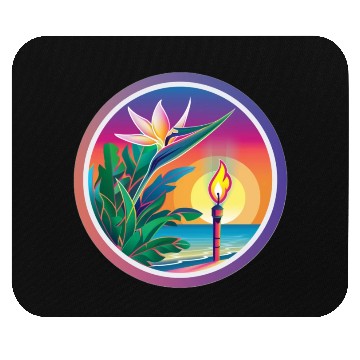 Discover Paradise Flower and Torch Mouse Pads
