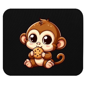 Discover Monkey Chimpanzee Snacking Cookies Mouse Pads