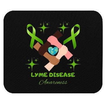 Discover Lime Green Ribbon Lyme Disease Awareness Mouse Pads