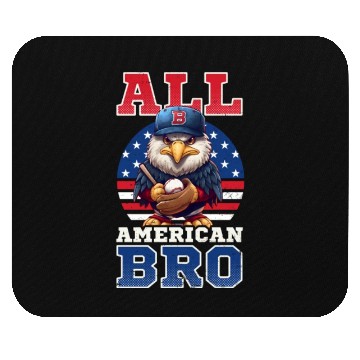 Discover 4th Of July Baseball All American Bro Eagle Mouse Pads