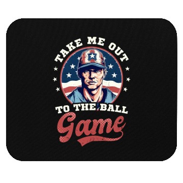 Discover 4th Of July Baseball Take Out To The Ball Game Mouse Pads