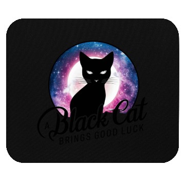 Discover Cosmic Luck Black Cat Mouse Pads