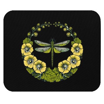 Discover Green Dragonfly Mouse Pads