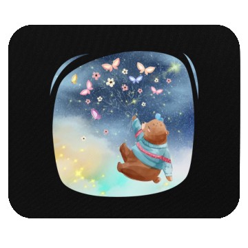Discover Teddy Bear Up To Sky Using Butterfly Excited Mouse Pads