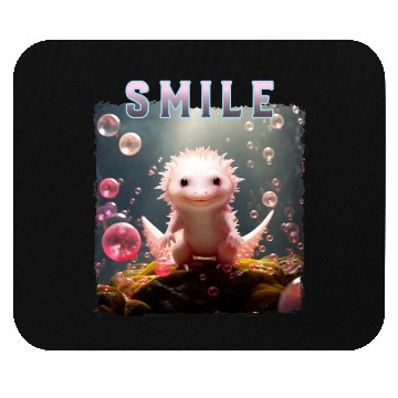 Discover Whimsical Axolotl with Bubbles Mouse Pads