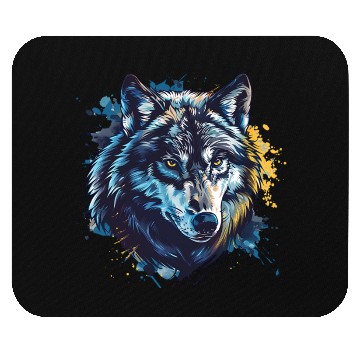 Discover Alpha Wolf Paint Splash Mouse Pads