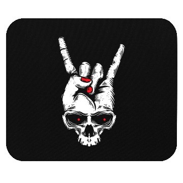 Discover Electric Guitar Skull Rock Horns Mouse Pads