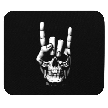 Discover Electric Guitar Skull Rock Horns Mouse Pads