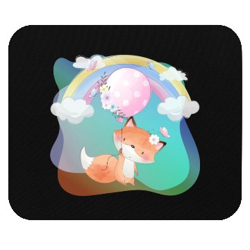 Discover Smile Fox Flying in Sky Using Balloon Butterfly Mouse Pads