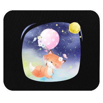 Discover Funny Happy Fox Flying to Sky Using Balloon Mouse Pads